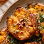 Smashed Sweet Potatoes With Hot Honey Crispy Air Fryer Fall Viral Extra