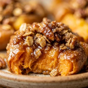 Smashed Sweet Potatoes With Maple Cinnamon Crispy