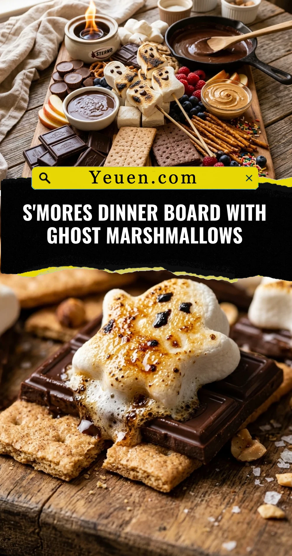 S'mores Dinner Board With Ghost Marshmallows