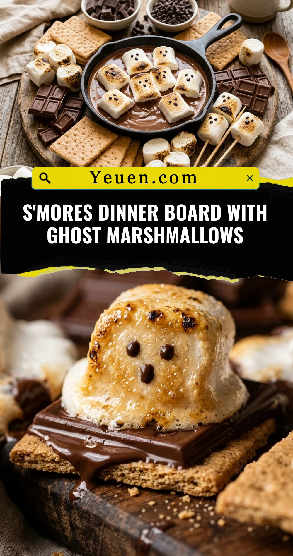 S'mores Dinner Board With Ghost Marshmallows