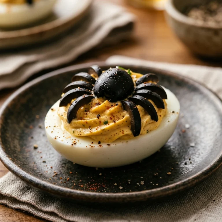 Spider Deviled Eggs - High Protein Spooky Dinner