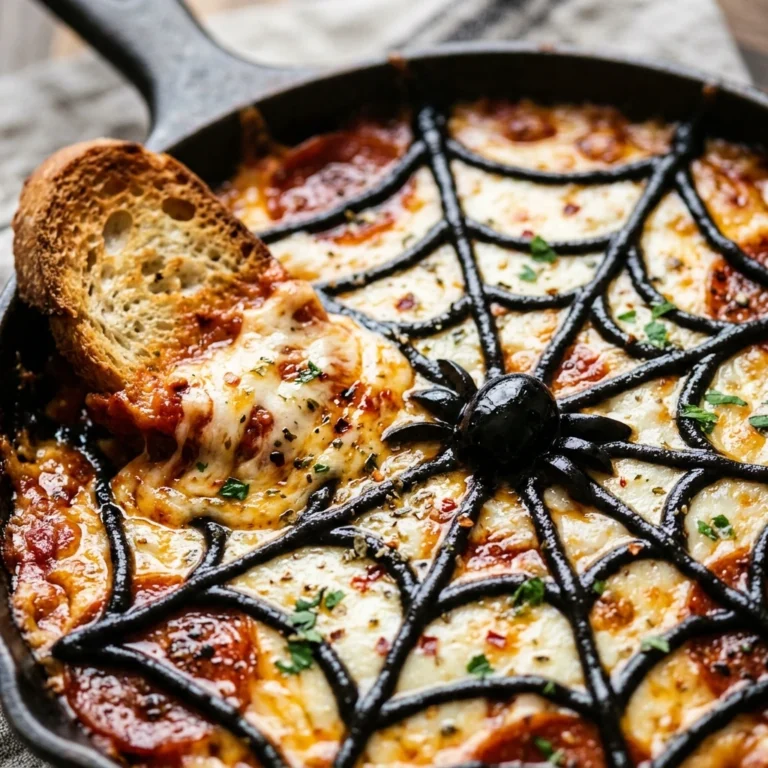 Spider Web Pizza Dip Dinner (No Kneading)