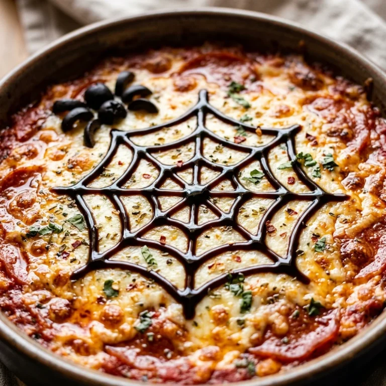 Spider Web Pizza Dip Dinner (No Kneading)