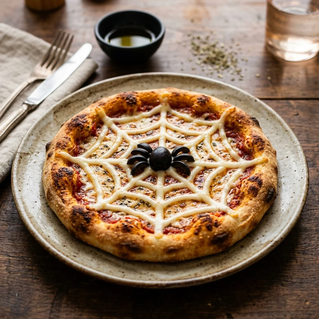 Spider Web Pizza Halloween Easy 10 Minute Kids Favorite