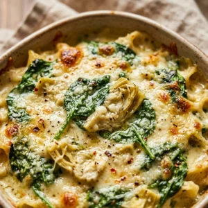 Spinach Artichoke Baked Pasta