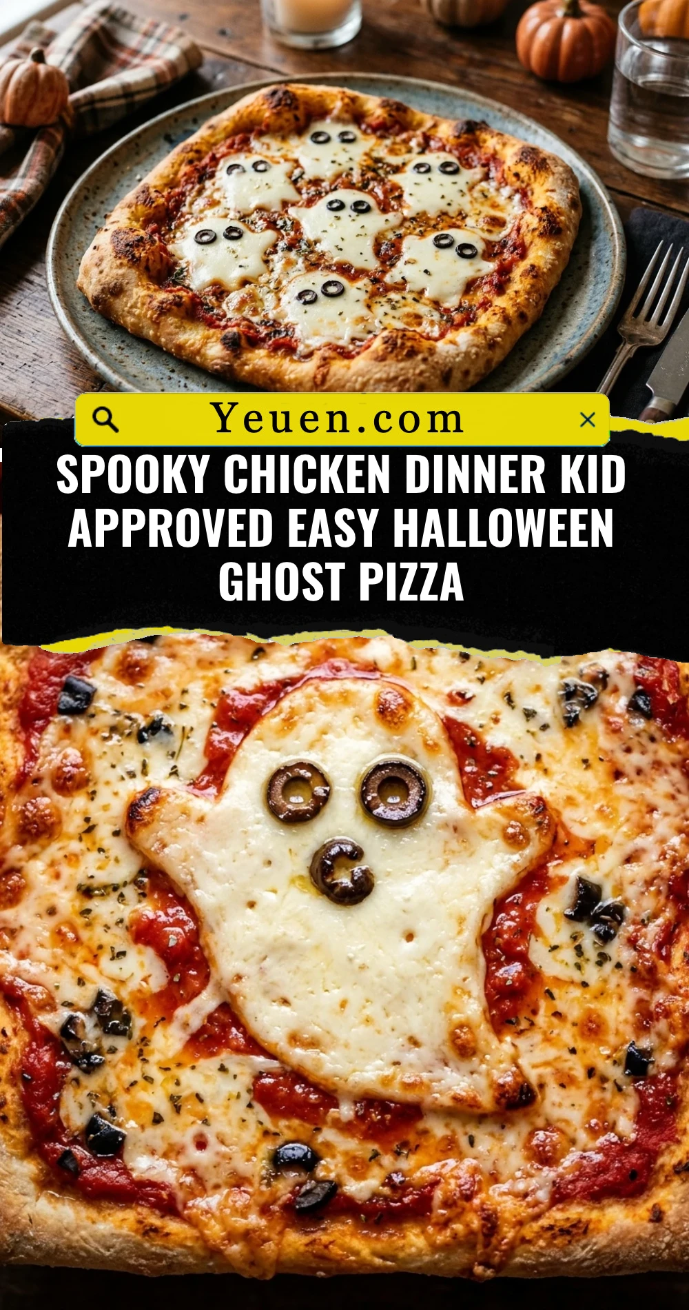 Spooky Chicken Dinner Kid Approved Easy Halloween Ghost Pizza