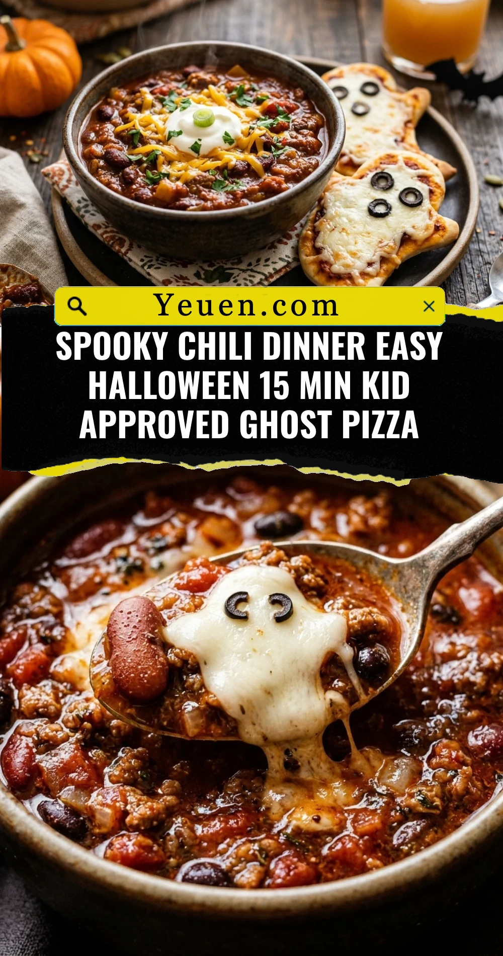 Spooky Chili Dinner Easy Halloween 15 Min Kid Approved Ghost Pizza