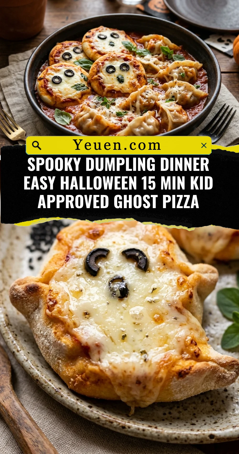 Spooky Dumpling Dinner Easy Halloween 15 Min Kid Approved Ghost Pizza