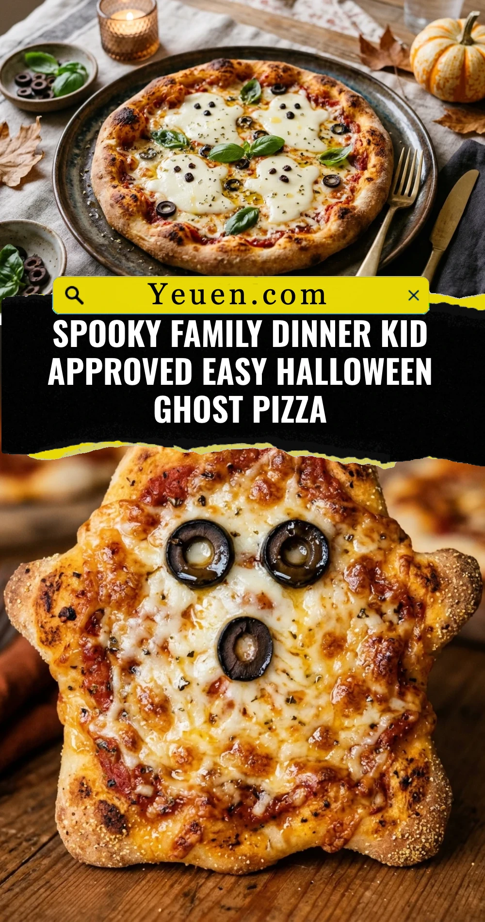 Spooky Family Dinner Kid Approved Easy Halloween Ghost Pizza