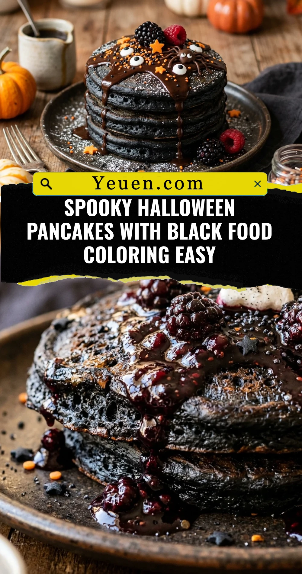 Spooky Halloween Pancakes With Black Food Coloring Easy