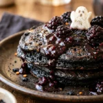 Spooky Halloween Pancakes With Black Food Coloring Easy