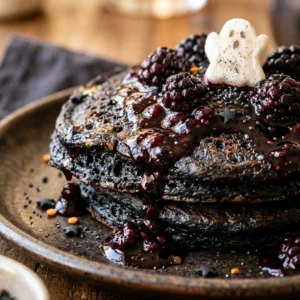 Spooky Halloween Pancakes With Black Food Coloring Easy