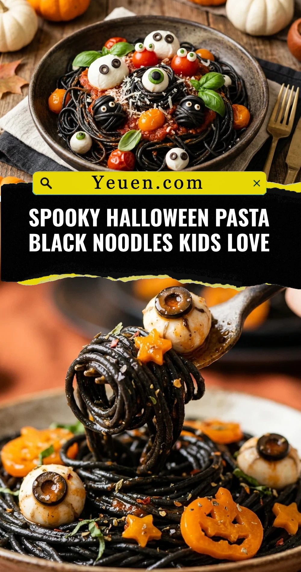 Spooky Halloween Pasta Black Noodles Kids Love