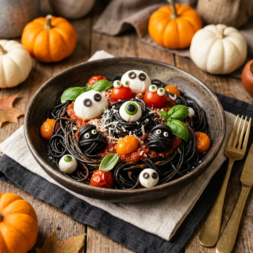 Spooky Halloween Pasta Black Noodles Kids Love