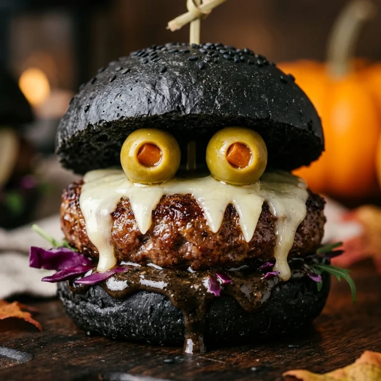 Spooky Halloween Sliders Black Buns Monster