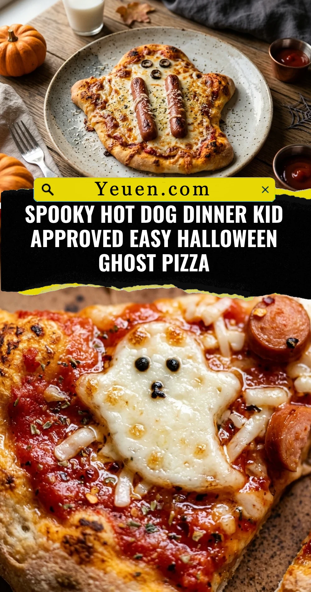 Spooky Hot Dog Dinner Kid Approved Easy Halloween Ghost Pizza