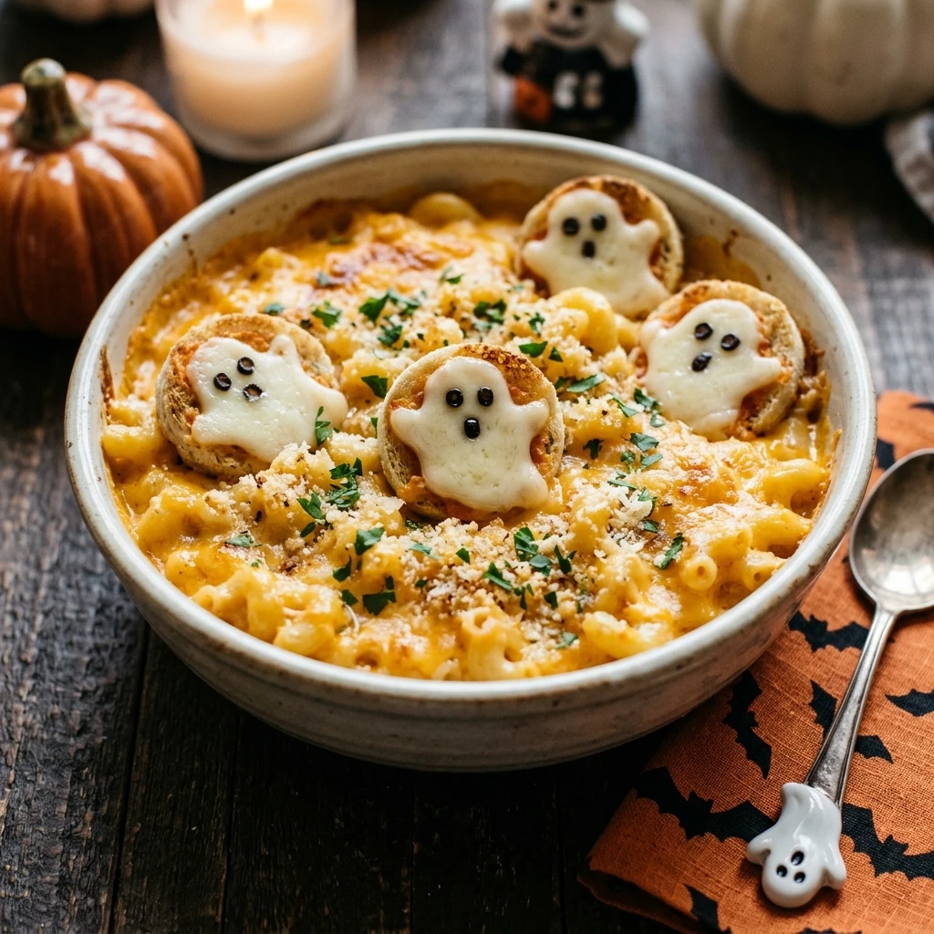Spooky Mac And Cheese Dinner Kid Approved Easy Halloween Ghost Pizza