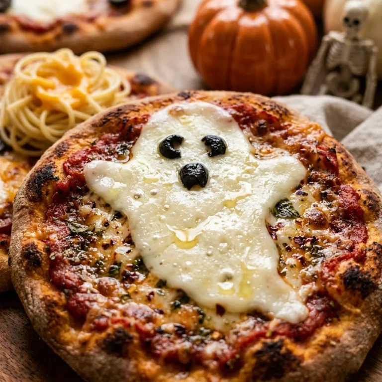 Spooky Noodle Dinner Kid Approved Easy Halloween Ghost Pizza