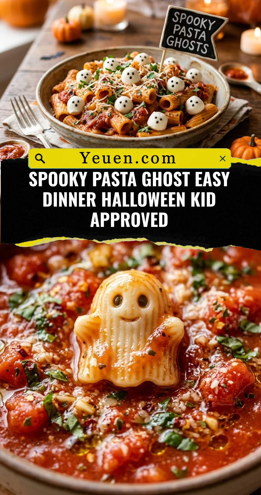 Spooky Pasta Ghost Easy Dinner Halloween Kid Approved