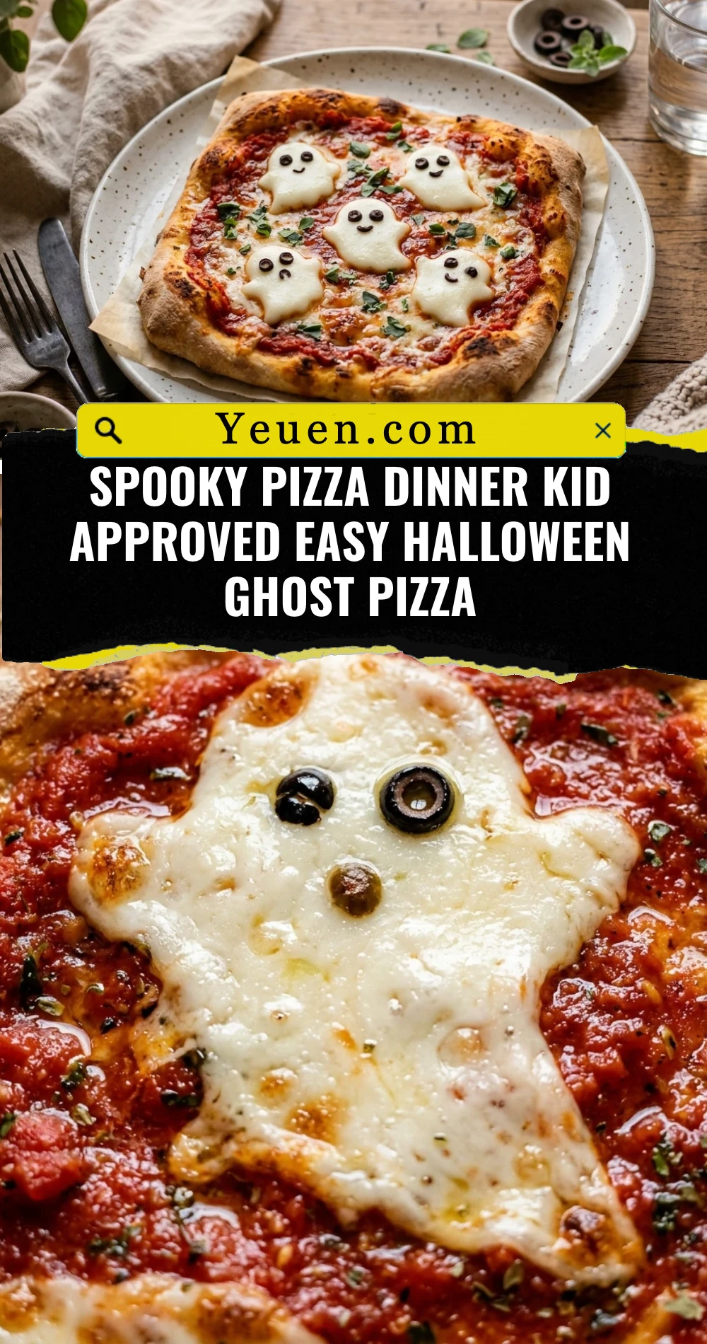 Spooky Pizza Dinner Kid Approved Easy Halloween Ghost Pizza