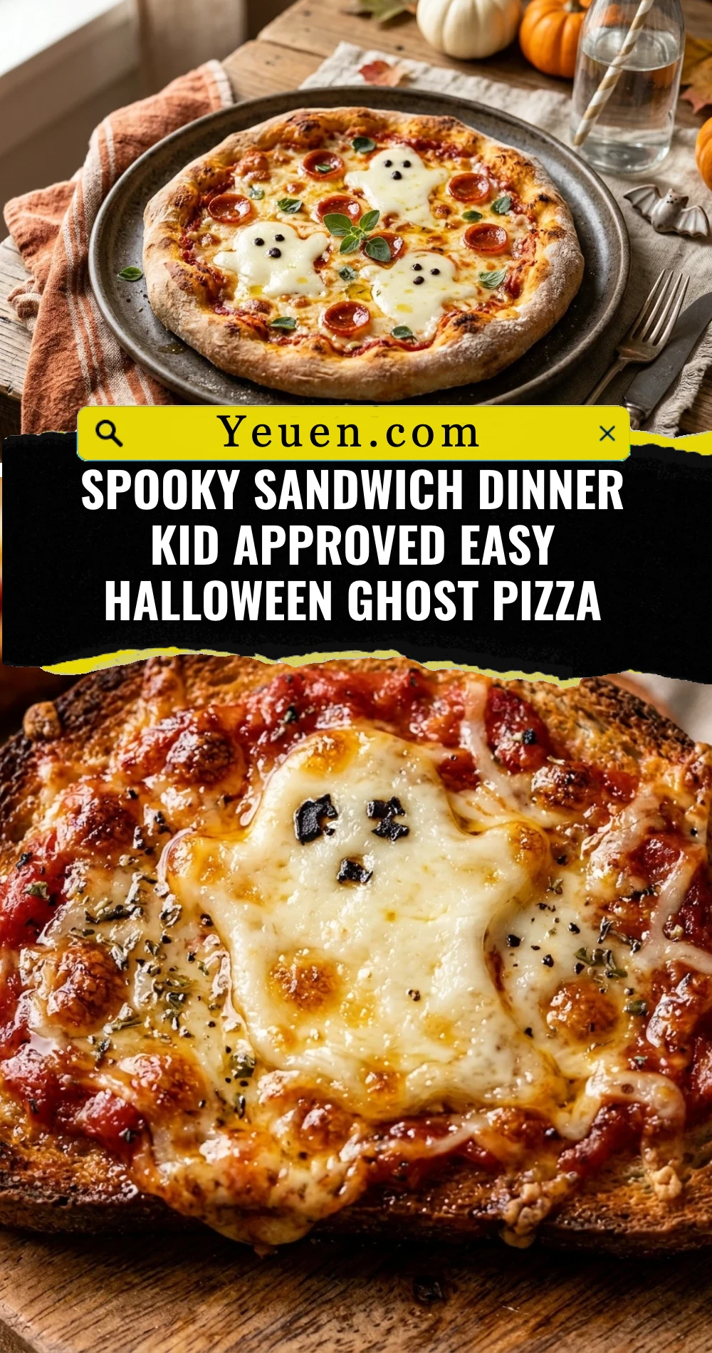 Spooky Sandwich Dinner Kid Approved Easy Halloween Ghost Pizza