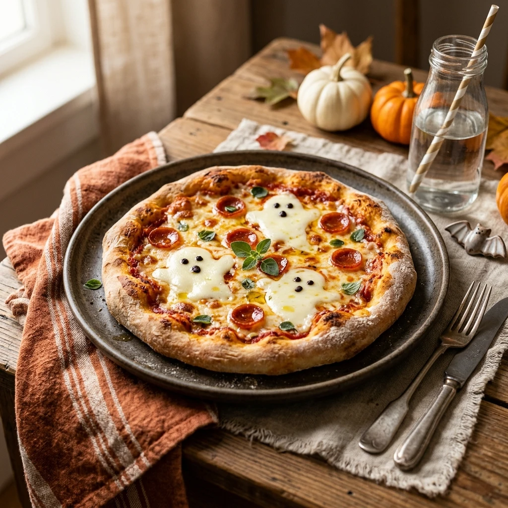 Spooky Sandwich Dinner Kid Approved Easy Halloween Ghost Pizza