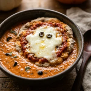 Spooky Soup Dinner Kid Approved Easy Halloween Ghost Pizza