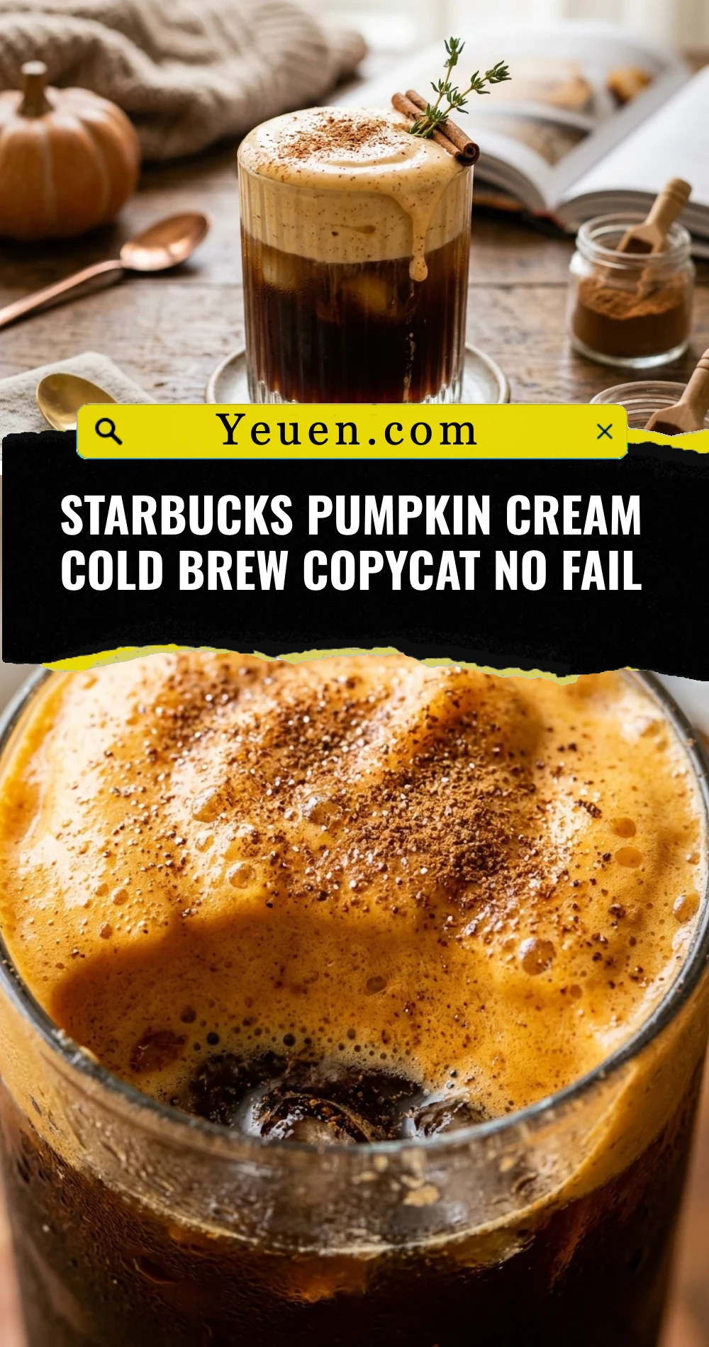 Starbucks Pumpkin Cream Cold Brew Copycat No Fail