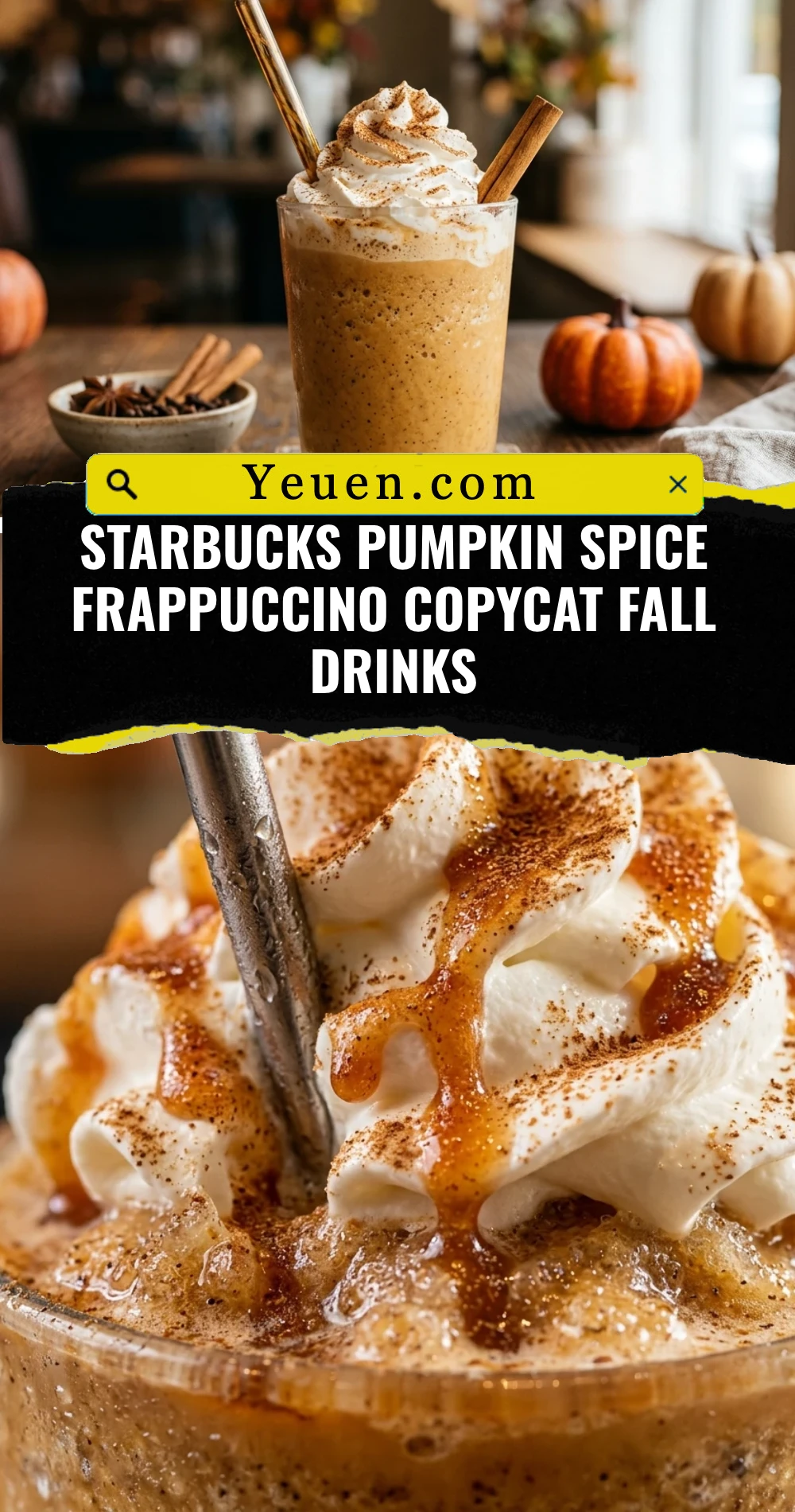 Starbucks Pumpkin Spice Frappuccino Copycat Fall Drinks