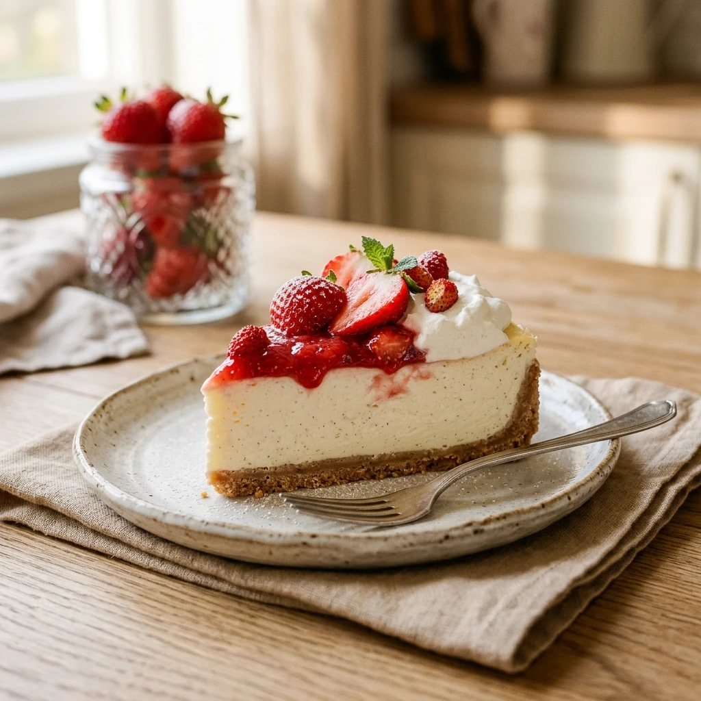 Strawberry Cheesecake Creamy No Bake Easy Viral Flavor Recipe