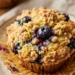 Streusel Blueberry Muffins With Lemon Zest Bakery Style