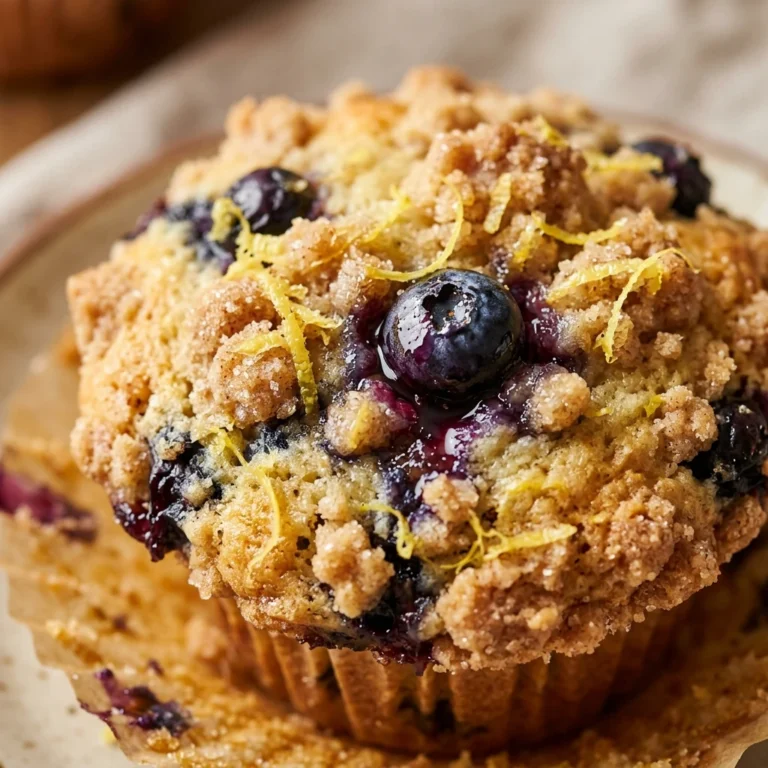 Streusel Blueberry Muffins With Lemon Zest Bakery Style