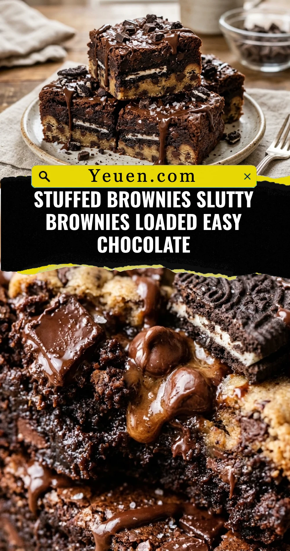 Stuffed Brownies Slutty Brownies Loaded Easy Chocolate
