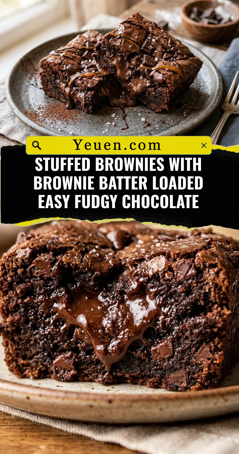 Stuffed Brownies With Brownie Batter Loaded Easy Fudgy Chocolate