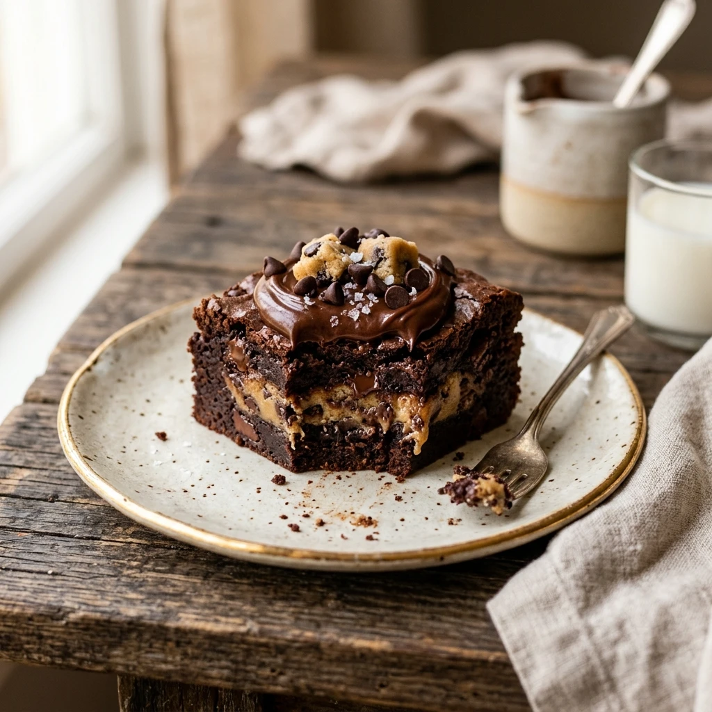 Stuffed Brownies With Cookie Dough Loaded Easy Fudgy Chocolate