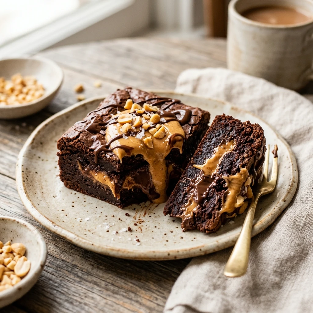 Stuffed Brownies With Peanut Butter Loaded Easy Fudgy Chocolate