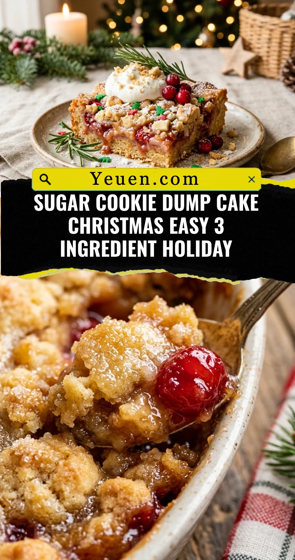 Sugar Cookie Dump Cake Christmas Easy 3 Ingredient Holiday