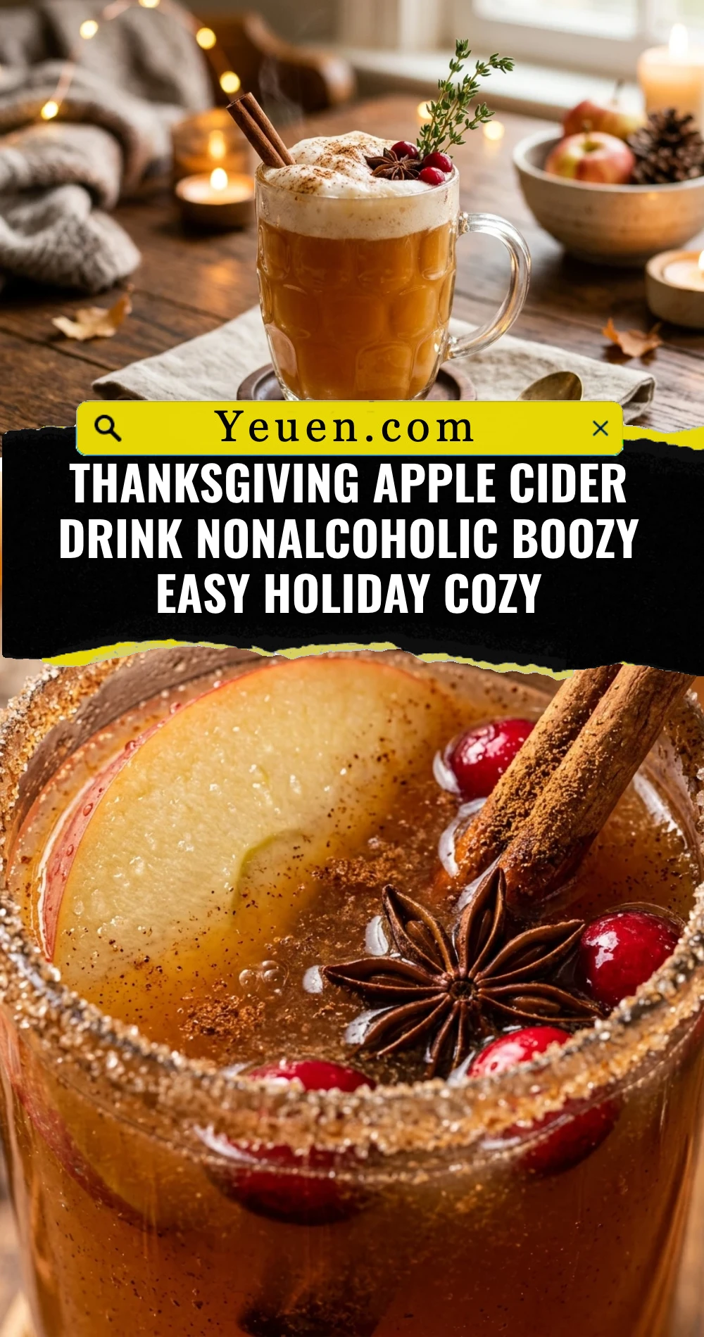 Thanksgiving Apple Cider Drink Nonalcoholic Boozy Easy Holiday Cozy