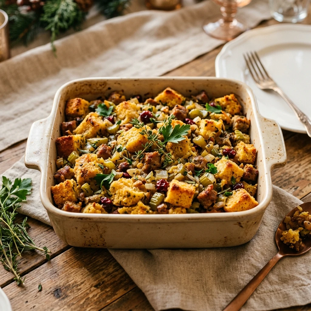 Thanksgiving Budget Cornbread Stuffing Under $20 Feeds 8