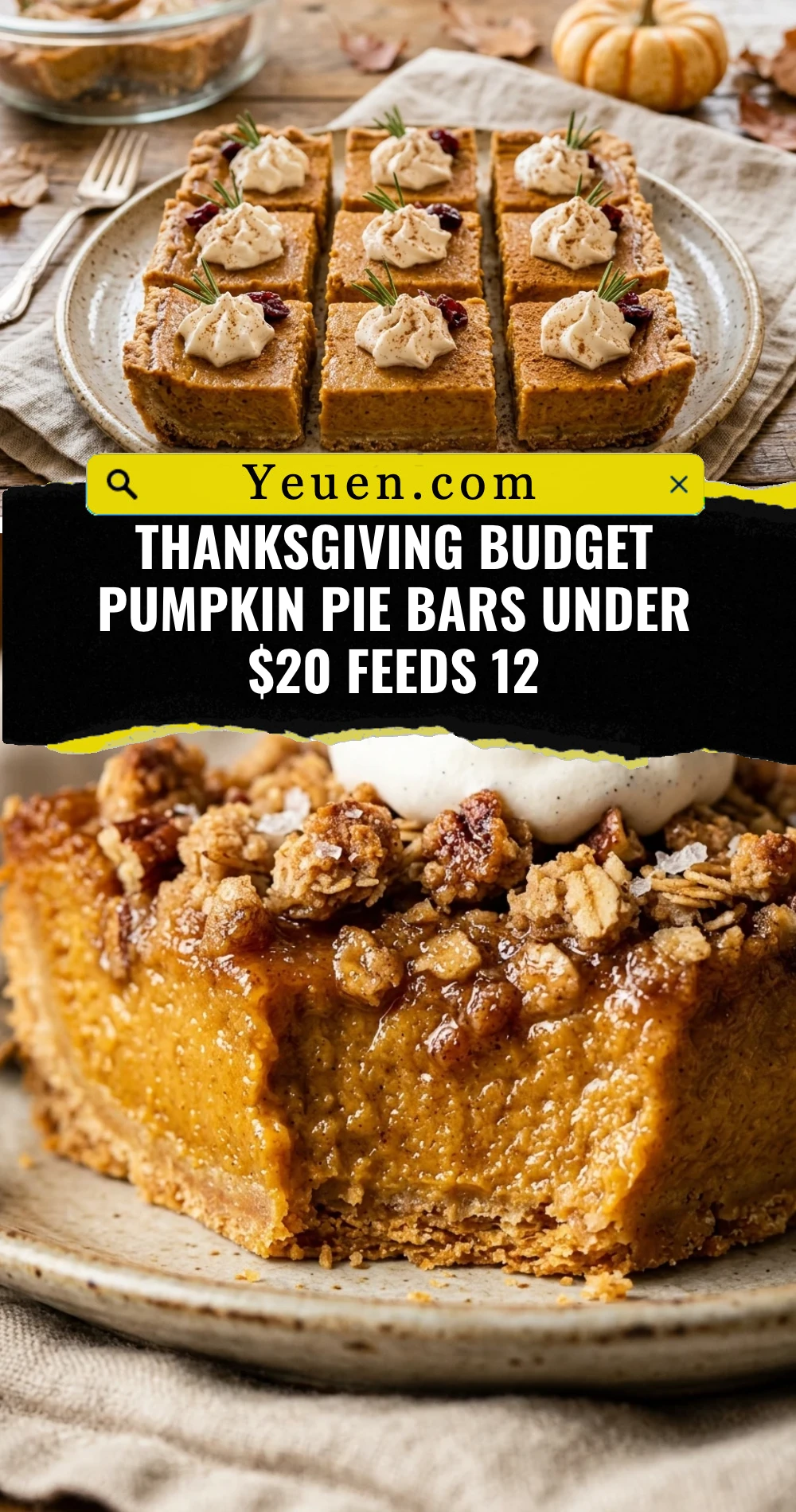 Thanksgiving Budget Pumpkin Pie Bars Under $20 Feeds 12