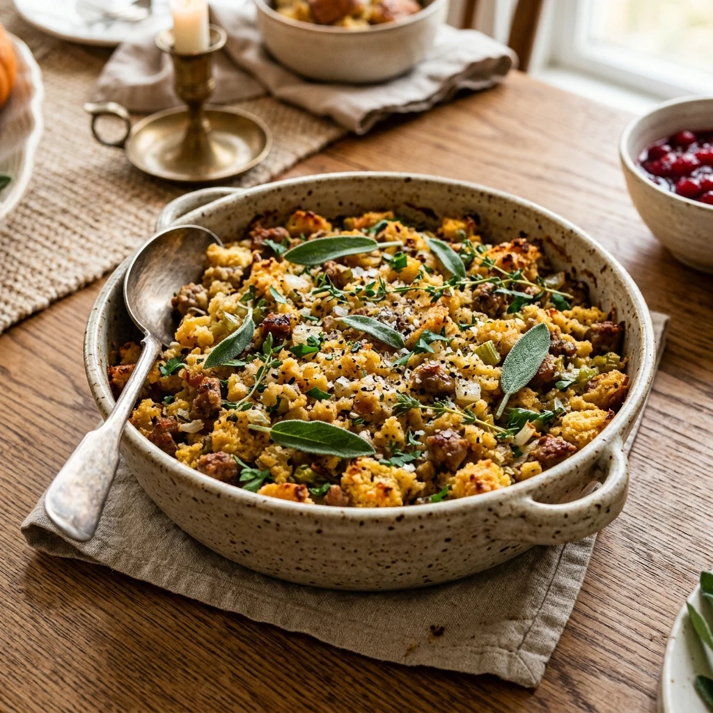 Thanksgiving Cornbread Dressing Southern Style