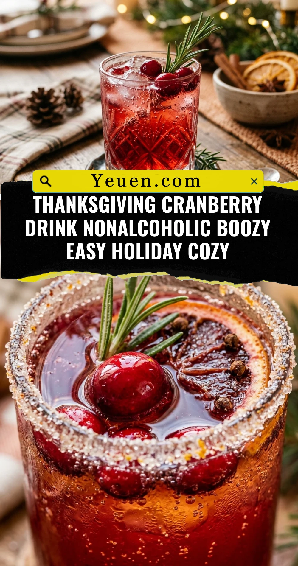 Thanksgiving Cranberry Drink Nonalcoholic Boozy Easy Holiday Cozy