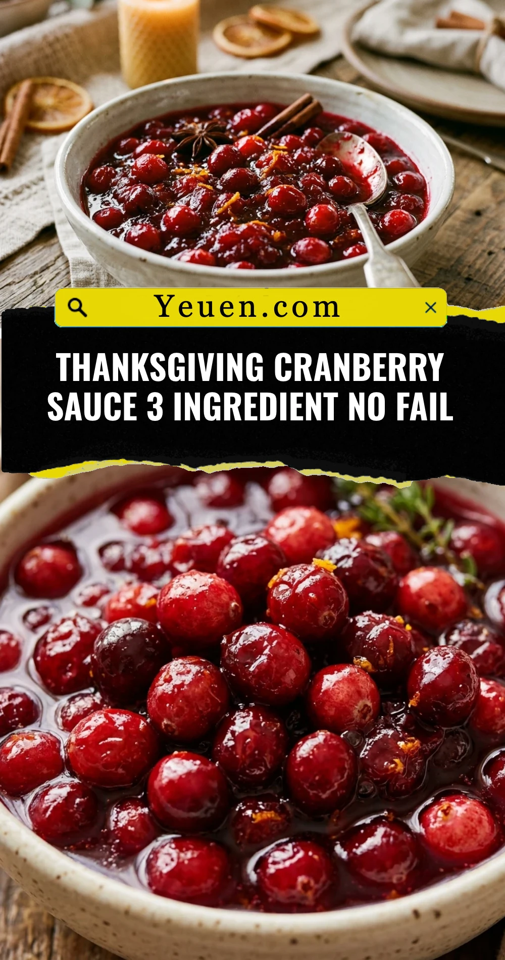 Thanksgiving Cranberry Sauce 3 Ingredient No Fail