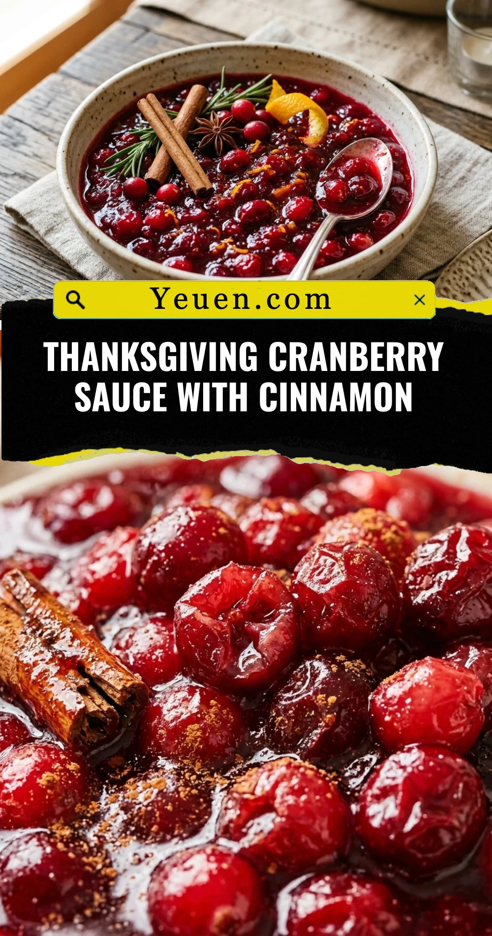 Thanksgiving Cranberry Sauce With Cinnamon
