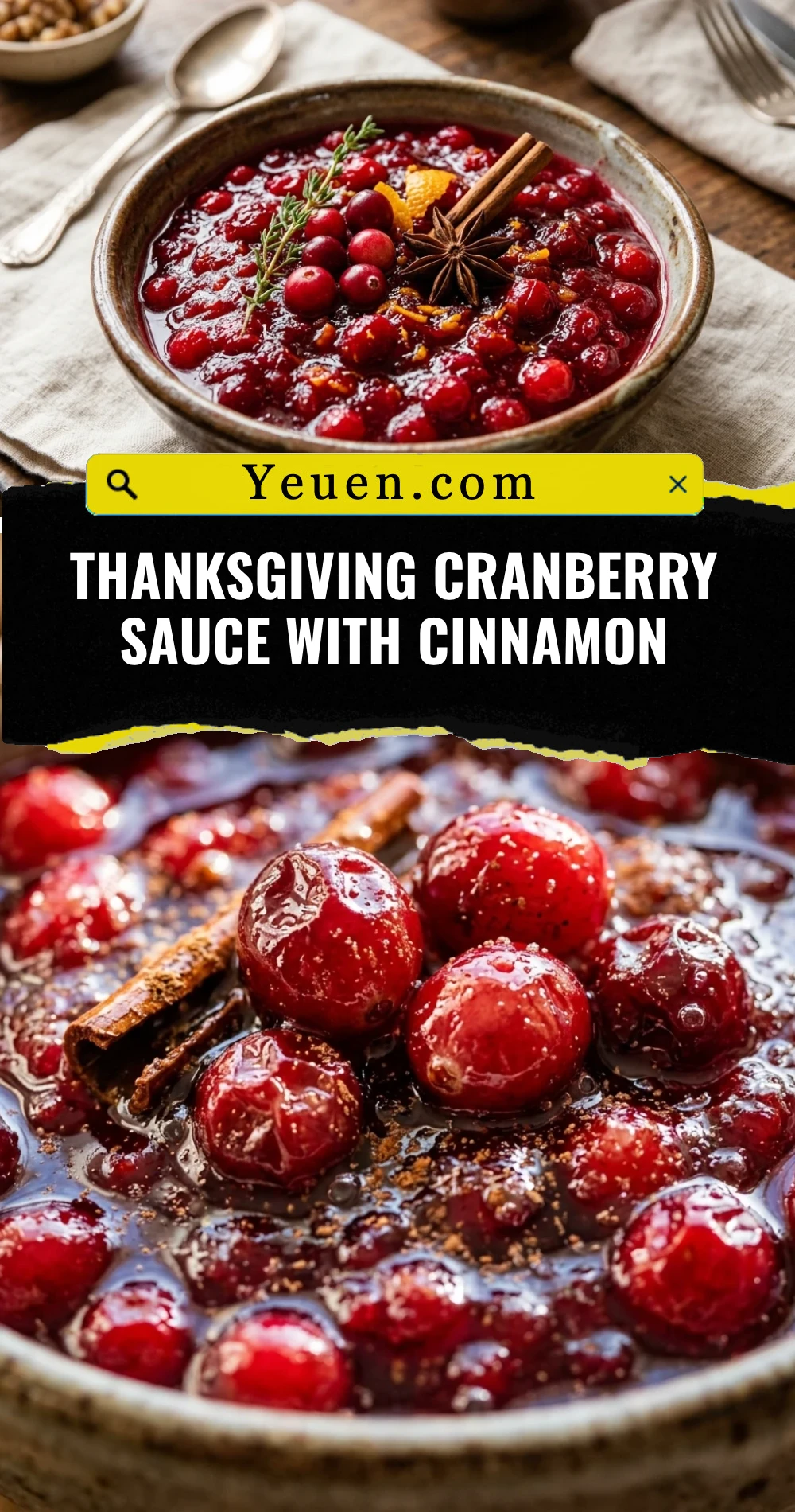 Thanksgiving Cranberry Sauce With Cinnamon