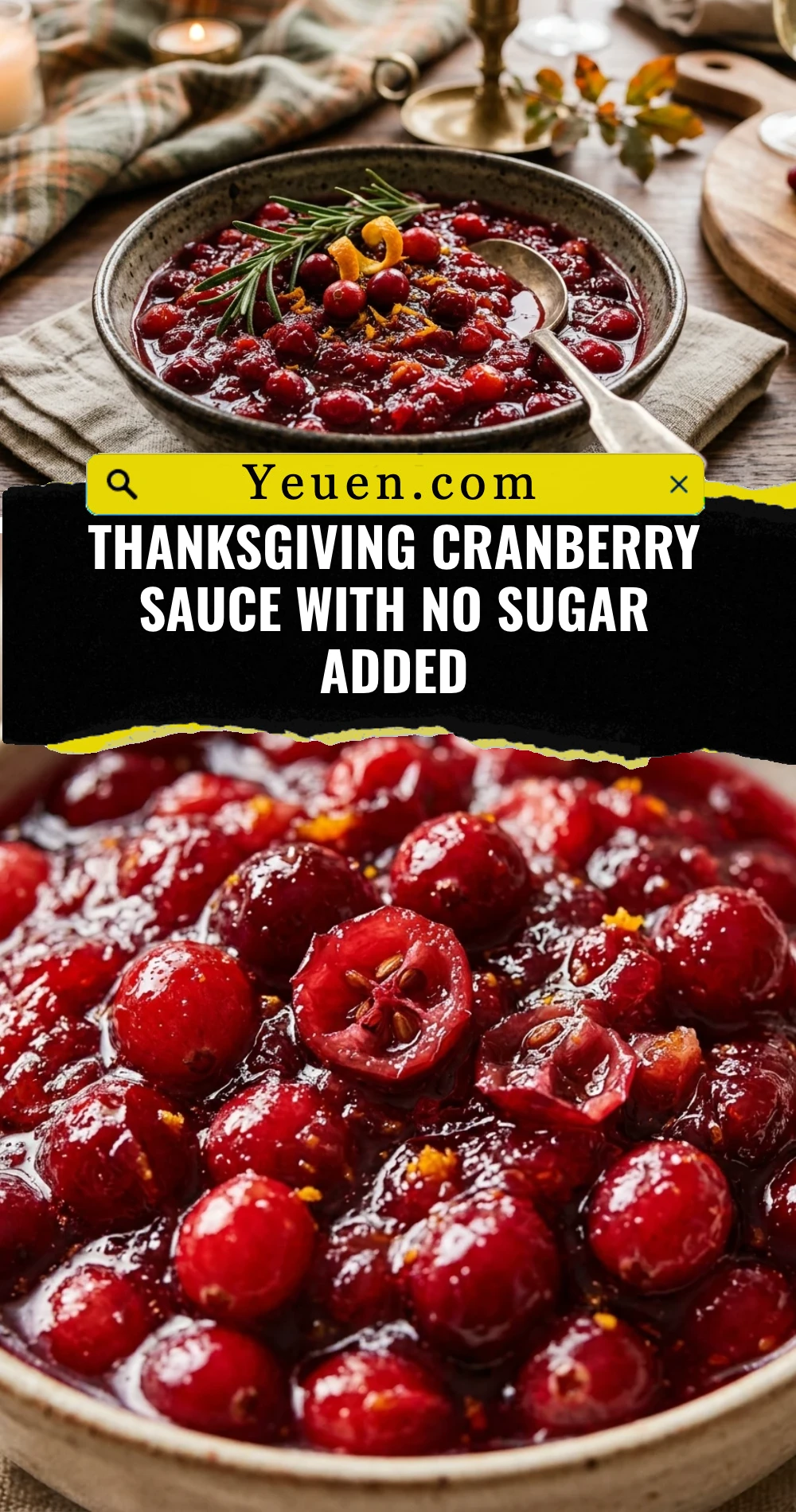 Thanksgiving Cranberry Sauce With No Sugar Added