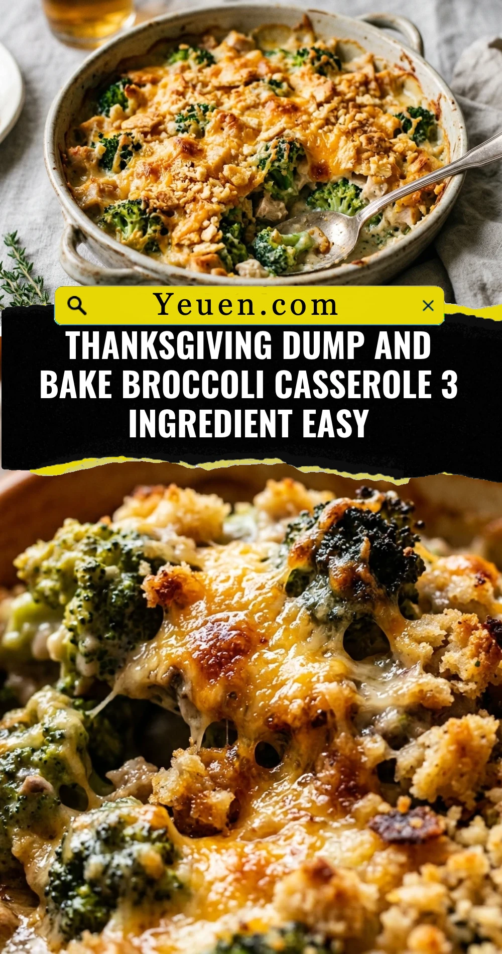 Thanksgiving Dump And Bake Broccoli Casserole 3 Ingredient Easy