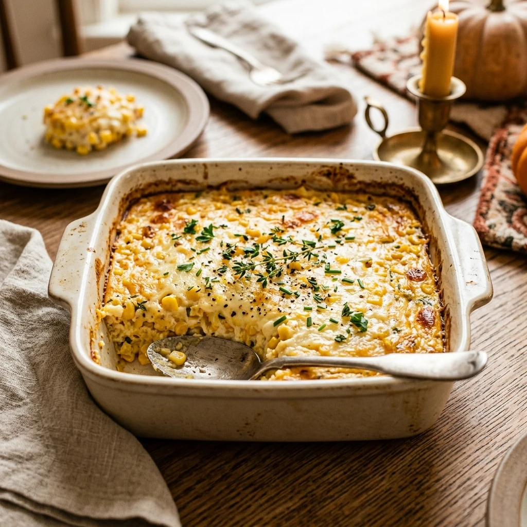 Thanksgiving Dump And Bake Corn Casserole With Cream Cheese Easy