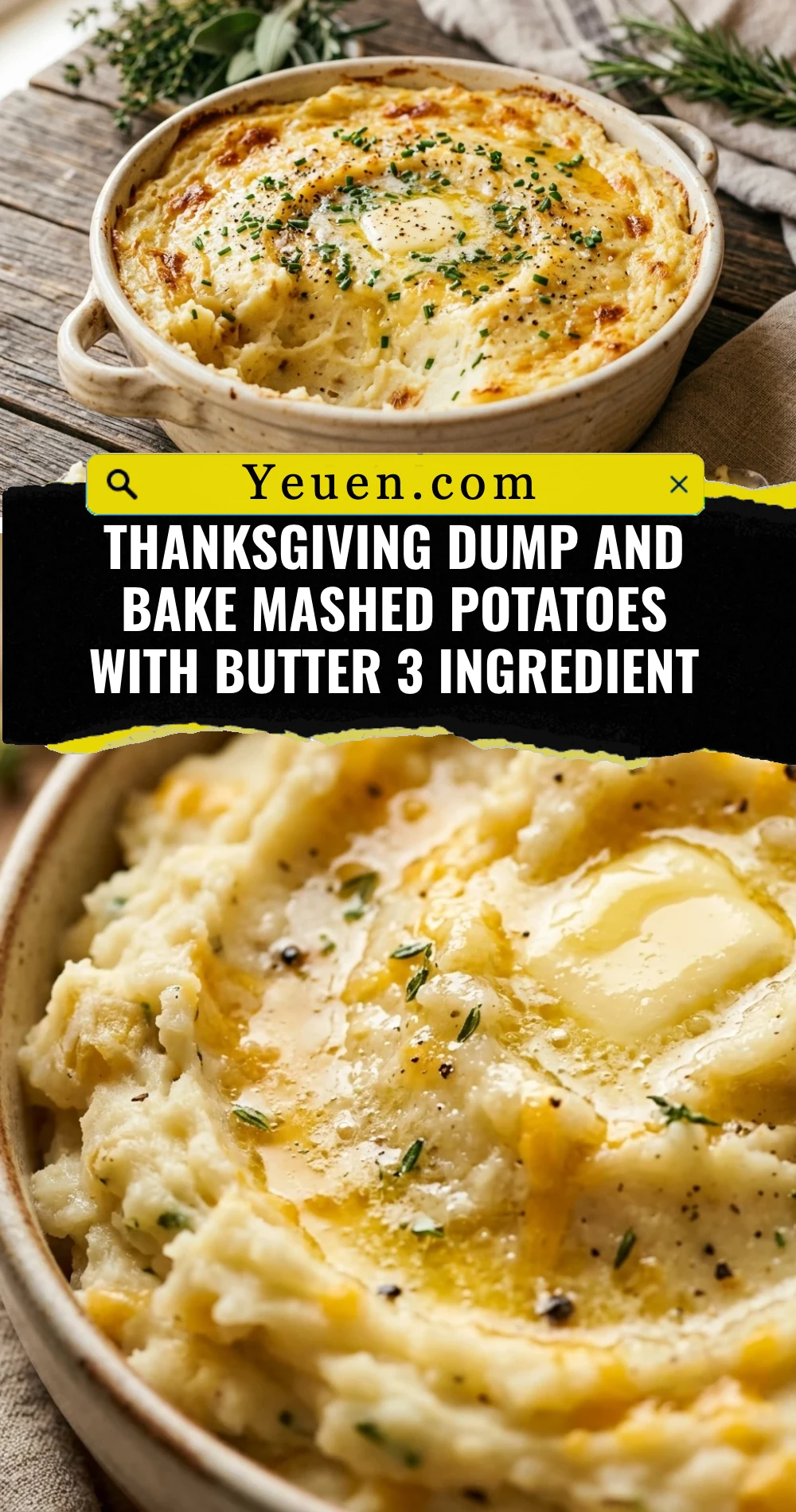 Thanksgiving Dump And Bake Mashed Potatoes With Butter 3 Ingredient