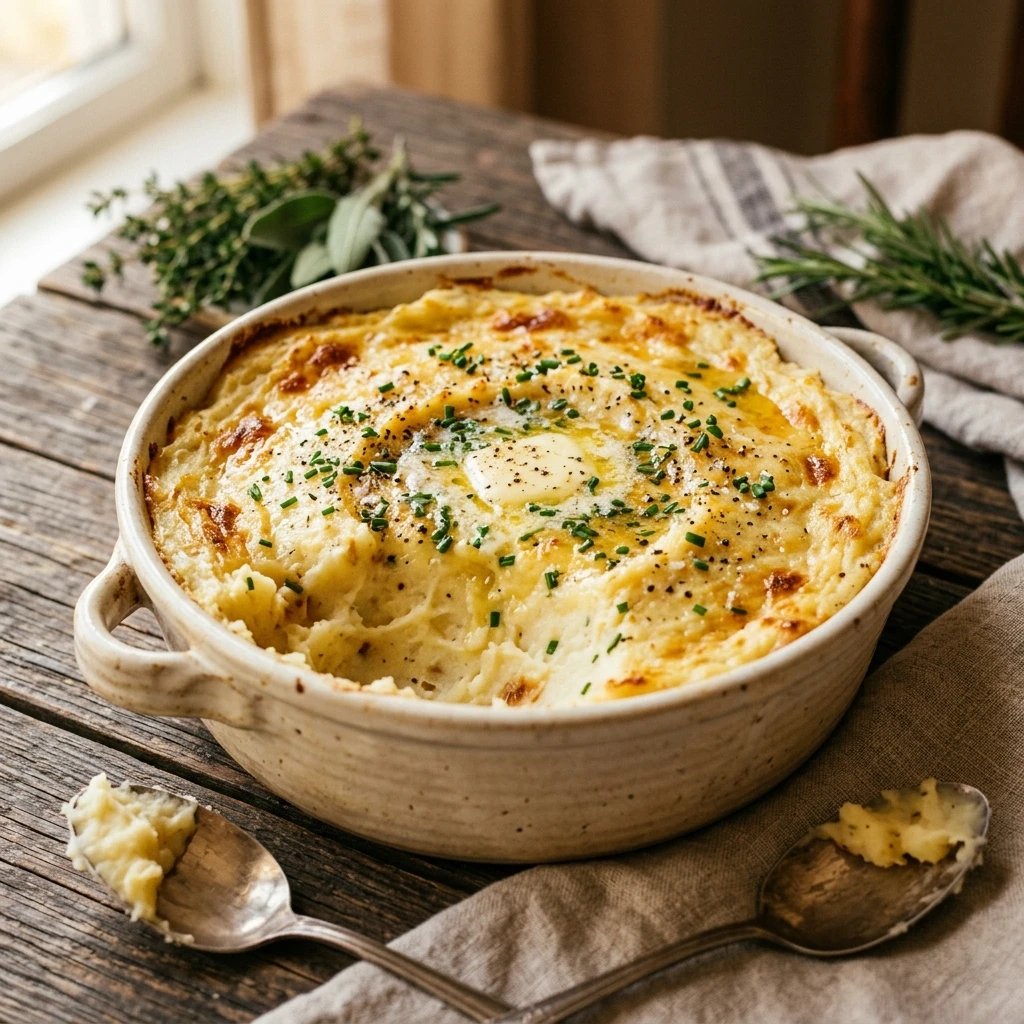 Thanksgiving Dump And Bake Mashed Potatoes With Butter 3 Ingredient